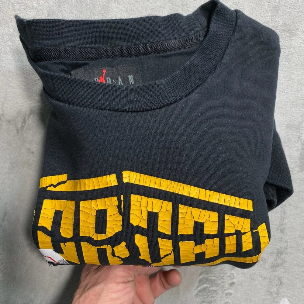 Jordan Nike Shirt Mens M Fleece Crew‎ Neck Pullover Sweatshirt Jumper Black